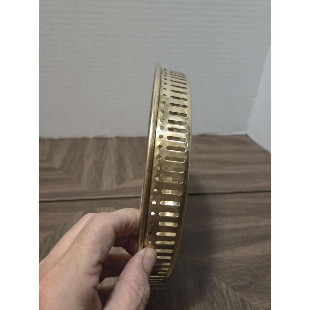 Brass Tray Vintage Etched Floral
